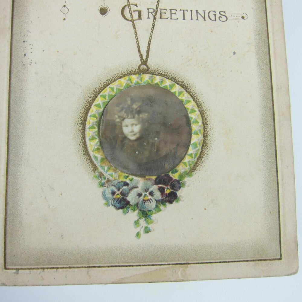Thanksgiving Postcard Girl Photo Flowers Embossed Germany Antique 1912 - Picture 6 of 12